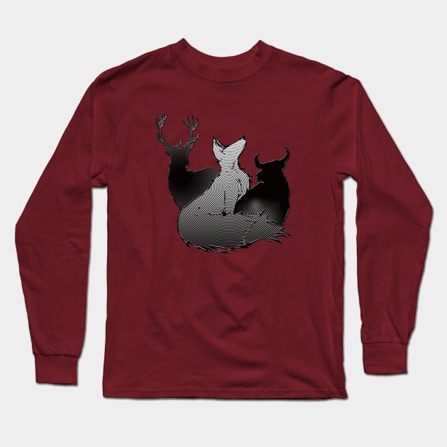 Mesmerizing Stag, Vixen, and Bull design Long Sleeve T-Shirt by Vixen Games